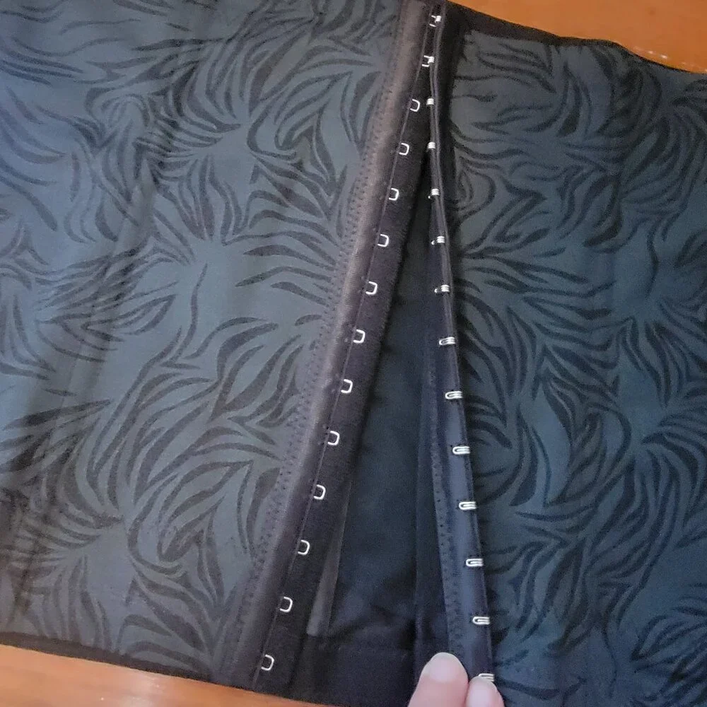 Black Forever Waist Trainer/Shaper/Corset w Black Floral Print